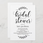 Rustic Elegance Bridal Shower Uitnodiging (Voorkant / Achterkant)