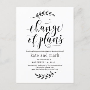 Rustic Elegance EDITABLE KLEUR bruiloft update Briefkaart