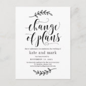 Rustic Elegance EDITABLE KLEUR bruiloft update Briefkaart (Voorkant)