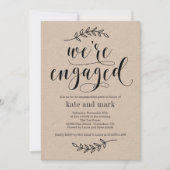 Rustic Elegance Engagement Party Invitation Kraft (Devant)