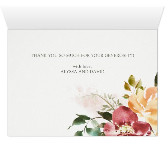 Rustic Elegance | Floral bedankt (Binenzijde Horizontaal (Onderkant))