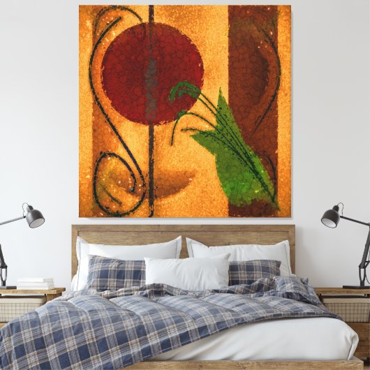 Rustic Elegance Geometric Autumn Abstract Canvas Afdruk (Insitu (Slaapkamer))