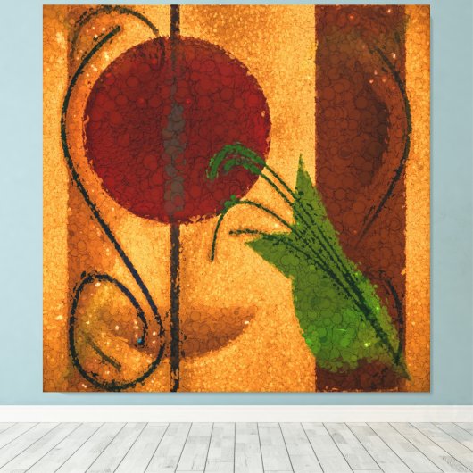 Rustic Elegance Geometric Autumn Abstract Canvas Afdruk (Insitu (Houten vloer))