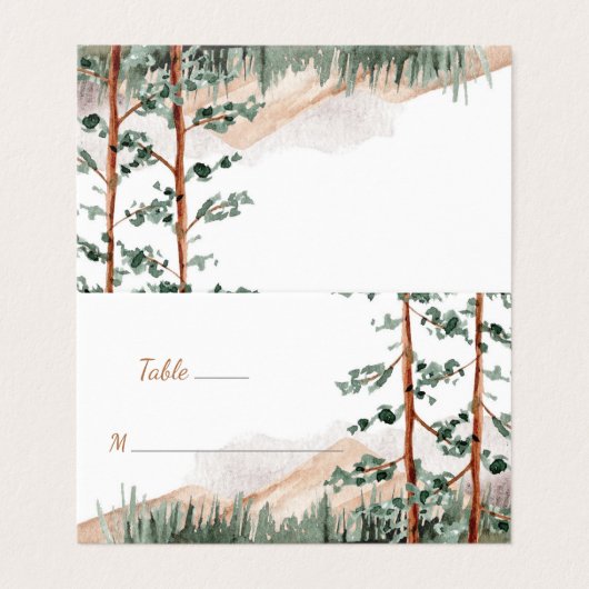 Rustic Elegance Mountains Forest Pine Spruce Trees Kaart (Buitenkant ongevouwen)