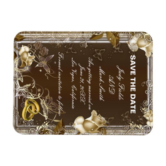 Rustic Elegance Rose Blanche Magnet Aimanté de Fai (Horizontal)