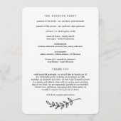 Rustic Elegance Wedding Ceremony Programma (Achterkant)