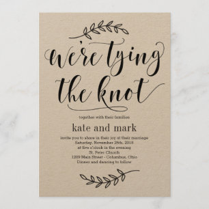 Rustic Elegance Wedding Invitation Kraft Kaart