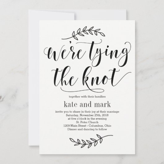 Rustic Elegance Wedding Invitation Kraft Kaart (Voorkant)