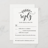 Rustic Elegance Wedding RSVP zonder menuopties (Voorkant / Achterkant)