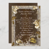 Rustic Elegance White Rose Invitation Kaart (Voorkant / Achterkant)