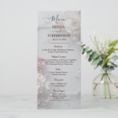 Rustic Elegant 3D Floral menu Mariage (Debout devant)