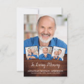 Rustic Elegant 4 Fotocollage Sympathie Funeral Bedankkaart (Voorkant)