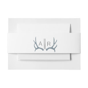 Rustic & Elegant   Antler   Aangepaste Initialen Uitnodigingen Wikkel