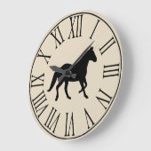 Rustic Elegant Black Horse Silhouette Grote Klok (Hoek)