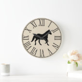 Rustic Elegant Black Horse Silhouette Grote Klok (Huis)