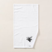 Rustic Elegant Black & White Moose Illustratie Bad Handdoek (Handdoek)