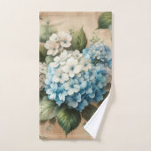 Rustic Elegant Blue Hydrangea Floral  (Serviette à main)