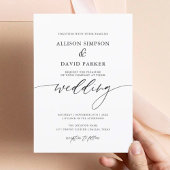 Rustic Elegant Calligraphy Wedding Invitation Kaart