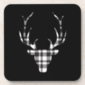 Rustic Elegant Christmas Plaid Deer Bier Onderzetter (Voorkant)