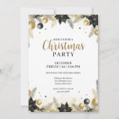 Rustic Elegant Christmas Wreath Invitation Kaart (Voorkant)