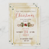 Rustic Elegant de noël soirée invitation (Devant / Derrière)