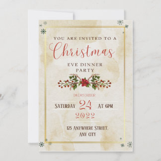 Rustic Elegant de noël soirée invitation