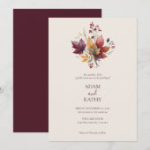 Rustic Elegant Fall Botanical Wedding Invitation  (Devant / Derrière)