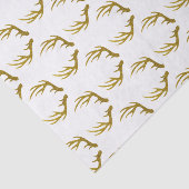 Rustic Elegant Faux Glitter Gold Deer Antlers Tissuepapier (Detail)