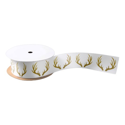 Rustic Elegant Faux Gold Glitter Deer Antlers Lint (Spoel)