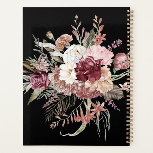 Rustic Elegant Floral met Geometrisch Lijst Planner (Achterkant)