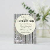 Rustic Elegant Floral Wedding Briefkaart (Staand voorkant)