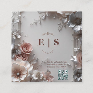 Rustic Elegant Floral Wedding Informatiekaartje