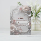 Rustic Elegant Floral Wedding RSVP Card (Debout devant)