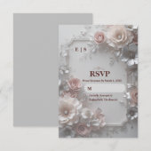 Rustic Elegant Floral Wedding RSVP Card (Devant / Derrière)