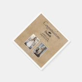 Rustic Elegant Gold Ornament 2 Foto Afstuderen Servet (Hoek)