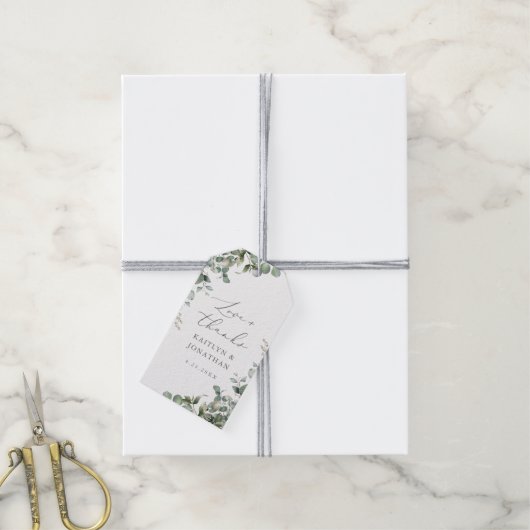 Rustic Elegant Greenery Eucalyptus Wedding Cadeaulabel (Met Touw)