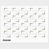 Rustic Elegant Greenery Eucalyptus Wedding Vierkante Sticker (Vel)