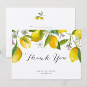 Rustic Elegant Lemon Fête des mariées Merci Cartes (Devant / Derrière)