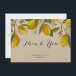 Rustic Elegant Lemon Fête des mariées Merci Cartes<br><div class="desc">Citron rustique ou agrumes,  douche nuptiale d'été merci Cartes</div>