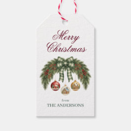 Rustic Elegant Merry Christmas Cadeaulabel