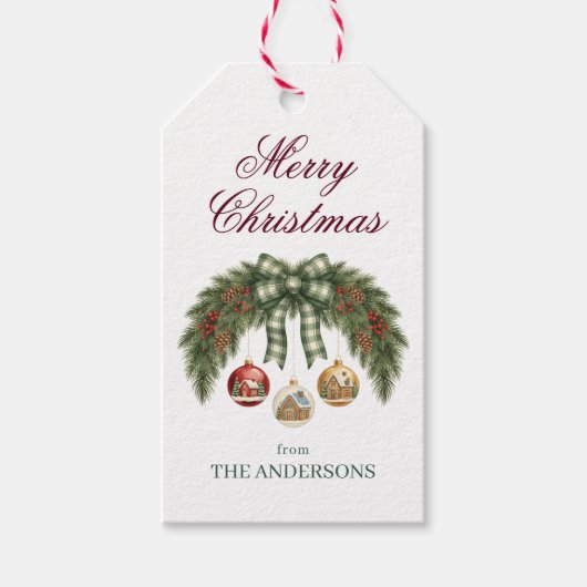 Rustic Elegant Merry Christmas Cadeaulabel (Voorkant)