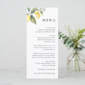 Rustic Elegant Minimal Lemon Garden Wedding Menu (Staand voorkant)