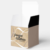 Rustic Elegant  Monogram Burlap Wedding Bedankdoosjes (Geopend)