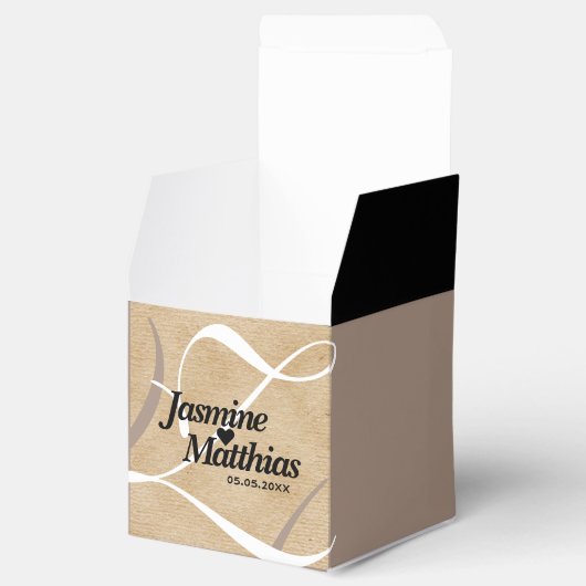 Rustic Elegant  Monogram Burlap Wedding Bedankdoosjes (Geopend)