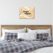 Rustic Elegant  Monogram Burlap Wedding Canvas Afdruk (Insitu (Slaapkamer))