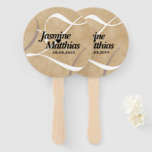 Rustic Elegant Monogram Burlap Wedding Handwaaier (Voorkant en achterkant)