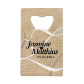 Rustic Elegant  Monogram Burlap Wedding Kredietkaart Flessenopener (Voorkant)