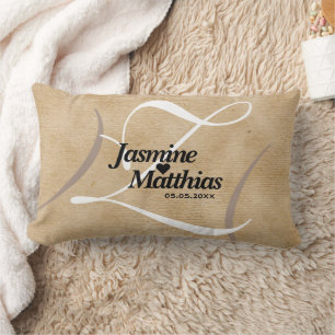 Rustic Elegant Monogram Burlap Wedding Kussen