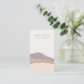 Rustic Elegant Pastel Blush Kraft Mountain Waves Visitekaartje (Staand voorkant)