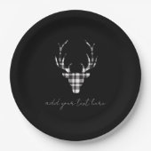 Rustic Elegant Personalized Christmas Paper Plates Papieren Bordje (Voorkant)